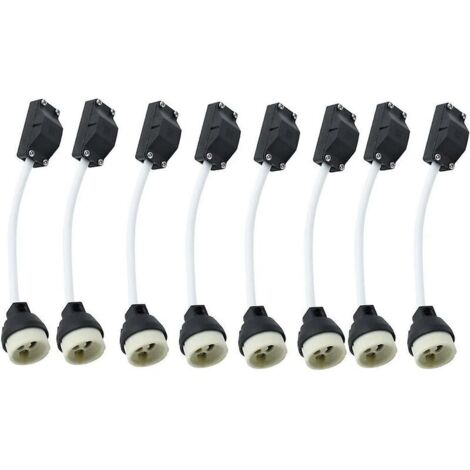 Tigrezy -8 pièces douilles en céramique Gu10 avec connecteur de câble 2a 250v support de lampe Gu10 adaptateur de Base de douille avec câble isolé Cise (1/5)