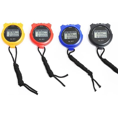 Lot de 4 chronomètres de sport avec fonction date, heure et alarme, grand écran, résistant aux chocs, étanche, pour natation, course à pied, entraînement sportif (1/5)