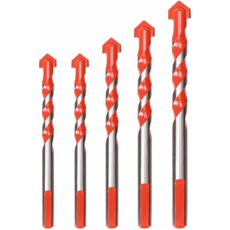 Tigrezy Lot de 5 Foret Carrelage Verre,Foret Gres Cerame,Foret Diamant, Mèche pour carrelage, 6 mm,8 mm,10 mm,12 mm Forets multi-matériaux pour céramique,béton,carrelage,brique,verre, plastique et boi (1/5)