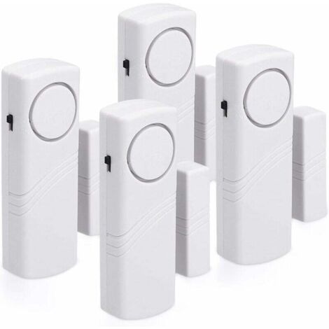 Tigrezy Alarme Porte et Fenêtre - Lot 4x Alarme Sans Fil Anti-Intrusion - Sécurité Maison Contre Cambriolage - Fonctionnement Magnétique - 100 dB