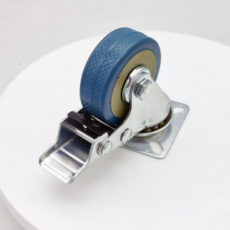 Roulette à ŒIL pivotante caoutchouc NOIR diamètre 125 mm - 100 Kg