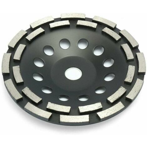Tigrezy Disque diamant 180mm à meuler le béton, meule abrasive à poncer béton, pierre, granit, 2 rangées diamantés , (180mm, noir) (1/5)