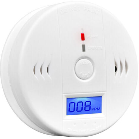 Tigrezy Détecteur de monoxyde de carbone Alarme Détecteur de CO Capteur d'alarme avec écran LCD Fonction mémoire Fonctionne sur piles pour maison chambre salon usine hôtel (1/5)