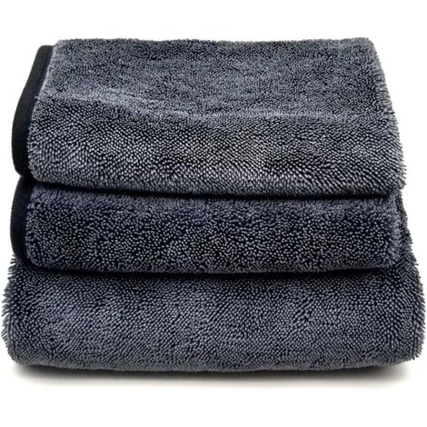 Airlab 4X Chiffon Magique Microfibre Carbone 50x40 CM, 400 GSM Serviette sans Trace Absorbant Polissage, Lingette Essuie Verre Vitre Lunette Voiture Auto Moto, Torchon Nettoyage Réutilisable Lavable
