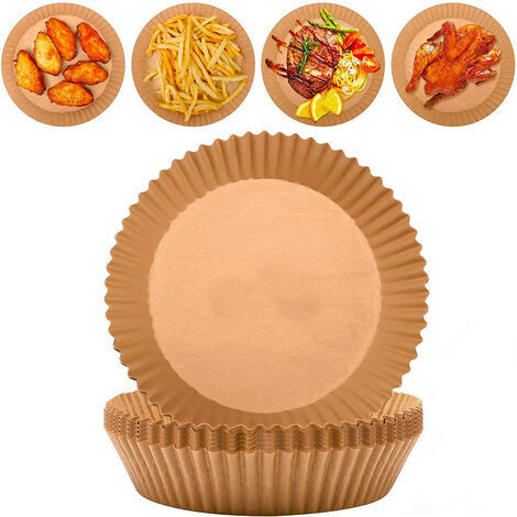 Air Fryer Papier Cuisson 100 pz Rondes 20cm Antiadhésives Et Enduites Silicone (1/5)