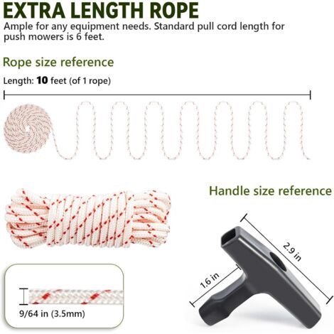 EJ.life cordon de traction de tronçonneuse 5 pièces Kit de cordon de