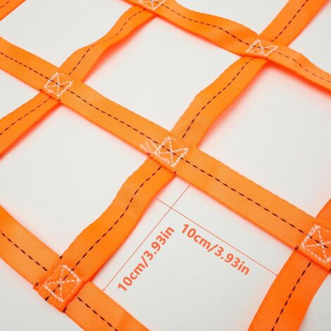 Filet Levage Chantier Filet De Levage 1x1m 300KG - Filet De Chargement Polyester - Sangles Intégrées - Pour Transport Et Chantier - Orange Filet Sécurisé Remorque