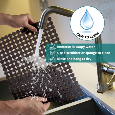 Top-spring Lot de 2 tapis d'évier de cuisine pour évier en acier inoxydable/ céramique Top-spring Lot de 2 tapis d'évier de cuisine pour évier en acier inoxydable/ céramique