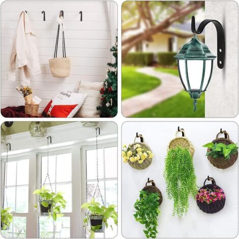 HERCHR Suspension Crochet en Fer, Crochet Mural Support Plante Suspendue avec Vis pour Lanternes, Mangeoires à Oiseaux, Carillons éoliens, Planteurs Crochets Décoration Extérieure HERCHR Suspension Crochet en Fer, Crochet Mural Support Plante Suspendue avec Vis pour Lanternes, Mangeoires à Oiseaux, Carillons éoliens, Planteurs Crochets Décoration Extérieure