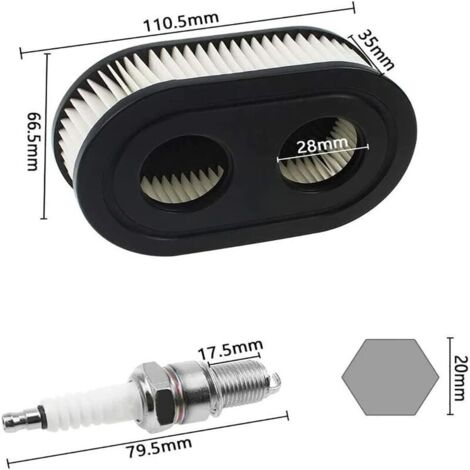 Kit Filtre à Air + Bougie + Filtre à Carburant Pour Moteurs Briggs & Stratton – Compatible 5.5-6.5 Hp – Remplacement Après-vente