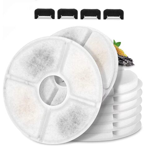 Lot De 6 Filtres Carrés Fontaine à Chat - Triple Filtration Mousse Et Charbon Pour Nenozi 2,2L