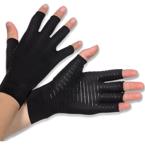 Gants Arthrose Sans Doigts Gants de Compression Cuivre pour