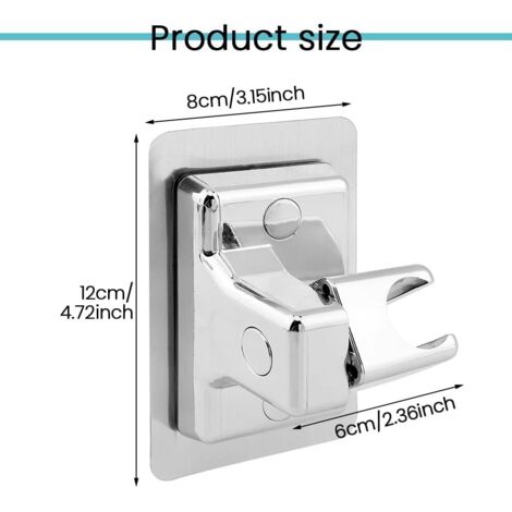 Support de pommeau de douche sans perçage, rotatif à 360°, réglable avec ventouse, support de pommeau de douche antidérapant, support de pommeau de douche pour salle de bain