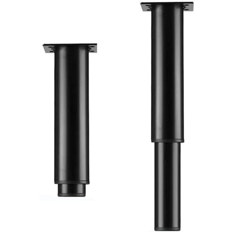 Pied de meuble en acier inoxydable réglable en hauteur - Noir - Épaissir - Pieds de meuble en acier - Pieds de meuble ronds avec tournevis - Pour armoire, table, canapé, lit - 18 à 33 cm (1/5)