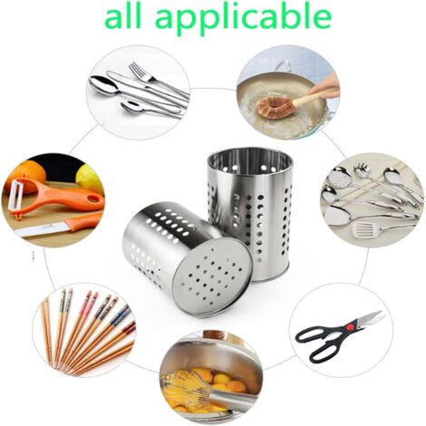 Étagère De Rangement Pour Ustensiles De Cuisine En Acier Inoxydable 304, Porte-couverts, Pour Ranger Couteaux, Fourchettes, Spatules Et Accessoires. | Leroy Merlin