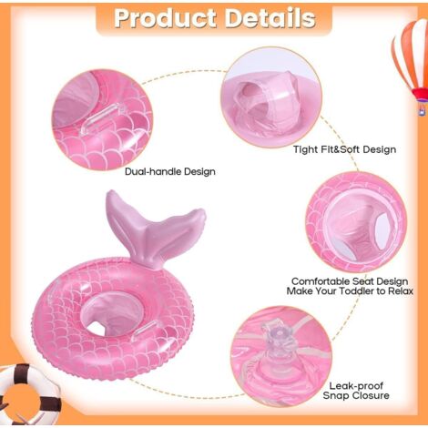 Gonflable Bebe Anneau Avec Piscine Amovible Sun Canopy Piscine Flottante Piscine De Natation Entraineur, Bouee Bebe Piscine pour 6 - 36 Mois ,Taille