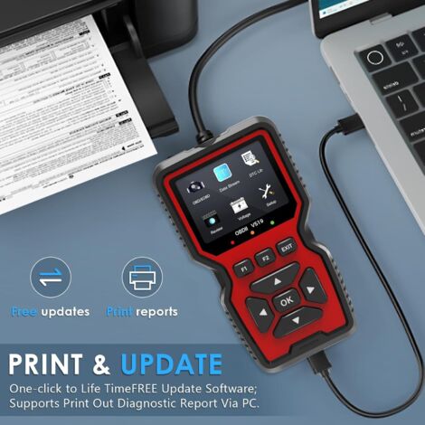 Scanner OBD2 Bluetooth Diagnostic Auto Multimarque – Lecteur De Codes Panne, Compatible IOS/Android, Français