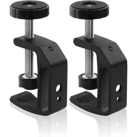 Pince universelle en C avec filetage 1/4 et 3/8 pour support de bureau, écran LCD, flash, bureaux, chariots, bancs, tables de travail (2) (1/4)