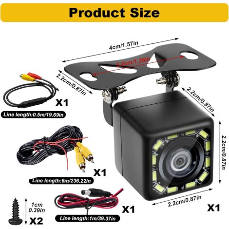 Caméra De Recul AHD 1080P, Grand Angle Super 180°, Étanche IP68, Universelle Pour Voiture, SUV, Camping-Car, Camion Caméra De Recul AHD 1080P, Grand Angle Super 180°, Étanche IP68, Universelle Pour Voiture, SUV, Camping-Car, Camion