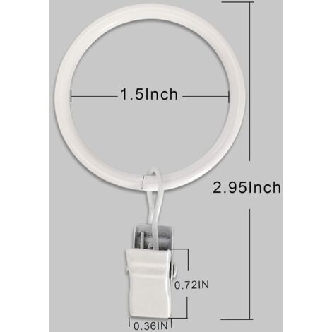 Lot De 50 Anneaux De Rideaux En Métal Argenté 38mm, Anneaux De Tringle Rideaux Suspension Pour Tringles Tringles Et Douche