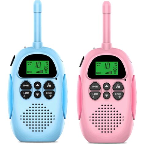 HPROMOT – Talkie-Walkie Rechargeable Pour Enfants – 16 Canaux, VOX, Portée 3 Km – Lot De 2 – Dès 3 Ans
