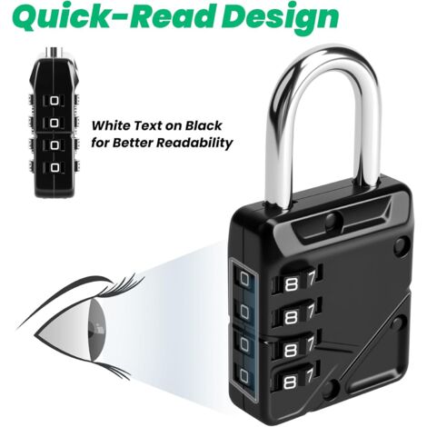 2 pièces Cadenas à code numérique 3 chiffres, résistant aux intempéries