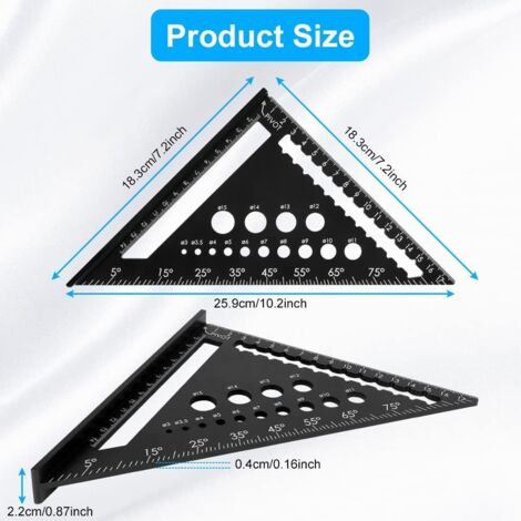 Équerre De Menuisier Shinwa 62114 - Aluminium - Angles 45/90/135° - Fabriqué Au Japon - Neuf