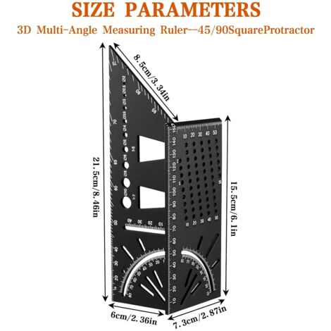 Règle d'angle triangulaire pliante, outil en alliage d'aluminium de mise en page carré de Règle d'angle triangulaire pliante, outil en alliage d'aluminium de mise en page carré de