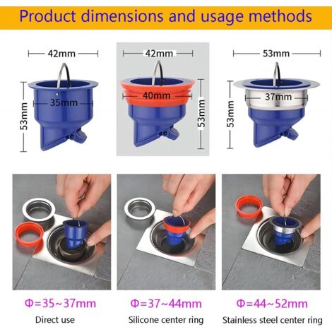 4 Pièces Bouchon De Fuite Sol Silicone Anti-Odeur 15x15cm - Couvercle Drain Cuisine Salle De Bain - Gris & Transparent