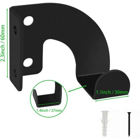Lot de 4 supports d'étagère noirs - Fixation murale, support d'étagère