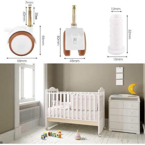 Roulettes Pour Meubles Enfants - Lot Pratique Et Sécurisé