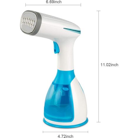 Défroisseur Vapeur Portable Puissant De 1000 W Avec Grand Réservoir D'eau Amovible De 250 Ml Pour Enlever Les Plis Et Les Froisser (bleu
