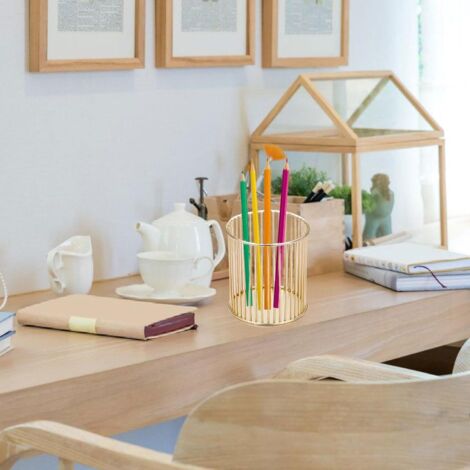 Porte-stylos Métal Doré Ajouré X4 – Rangement Bureau Déco, Pour Crayons, Pinceaux Maquillage, Ustensiles - 9
