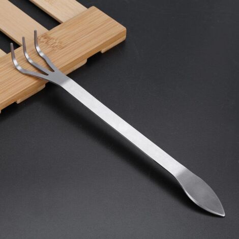 Râteau à Racines Bonsaï 3 Dents En Acier Inoxydable - Outil Jardinage MAGT Pour Plantes Et Bonsaïs