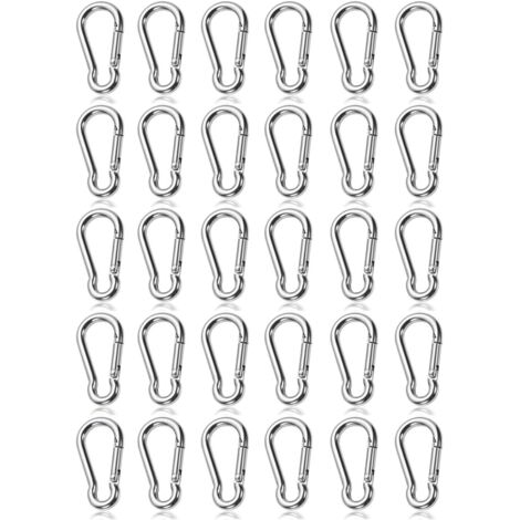 30 Mousquetons En S à Double Ouverture – Métal Résistant, 40×18 Mm, Pour Camping, Randonnée Et Bricolage