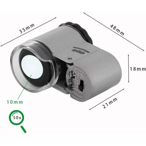 Loupe Bijoutier 60X/50X Métal Pilable Avec LED Et UV - Loupe De Poche Pour Bijoux, Billets, Horlogerie