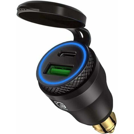Adaptateur allume-cigare USB pour moto BMW - Double prise USB - 12 V PD 3.0 et QC 3.0 - Pour BMW moto