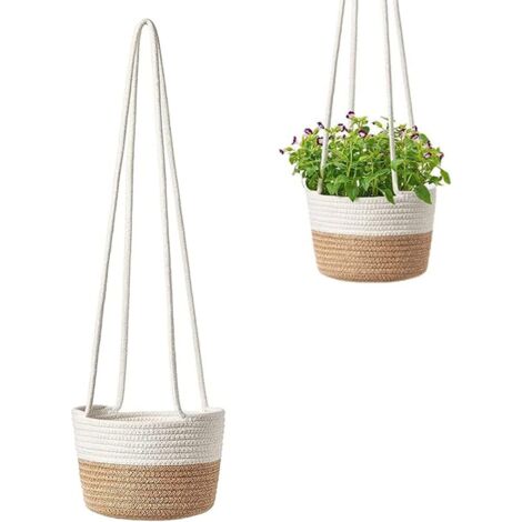 Panier à Suspendre Plantes d'Intérieur, Panier à Suspendre Plantes d'Intérieur, Paniers Plantation Corde à Suspendre, Convient à la Décoration Intérieure et Extérieure