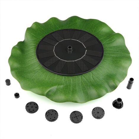 Fontaine Solaire, Fontaine de jardin, 7V/1.4W 28cm, 7 buses de rechange, feuille de lotus (1/5)