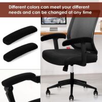 1 Paire De Protège-accoudoirs De Bureau élastiques - Amovibles, Noir - Pour Chaise De Bureau à Domicile - 9