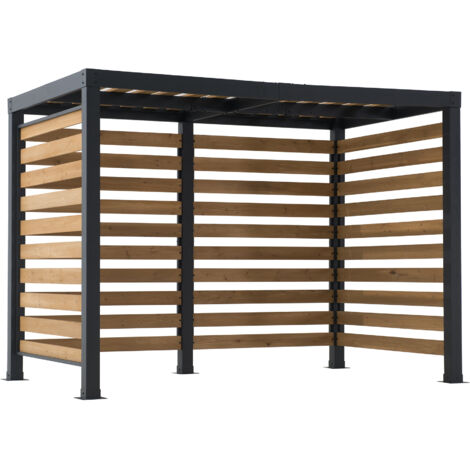 Stahl Pergola MARAO in Schwarz/Braun - 191cm x 313cm