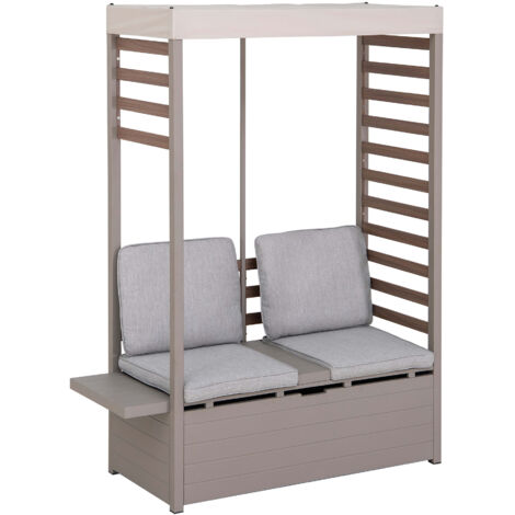 Stahl Gartensofa FARO - 57cm x 147cm, grau