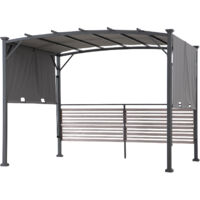 Stahl/Stoff Whirlpool Pergola TITOV in Grau - 270cm x 300cm