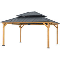 Gazebo in legno cedro RIMO - 390cm x 450cm, antracite
