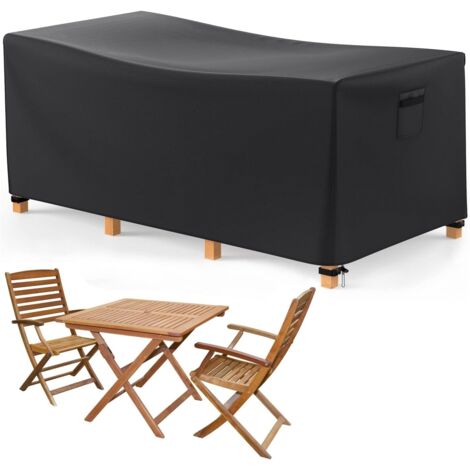 Housses de Meubles de Jardin 125x63x74 cm, Mriihand Housse de Canapé de Jardin en Tissu Oxford 600D Imperméable avec Revêtement PU, Housse de Coffre de Table avec évent pour Tables et Chaises, Canapés (1/5)
