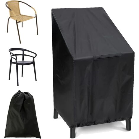 Couverture de Chaise de Jardin, 210D Tissu Oxford Couverture de Chaise, 65 x 65 x 120 cm Couverture de Chaise Empilable, avec Cordon de Serrage, pour Chaise Empilable, Chaises de Balcon (1/5)