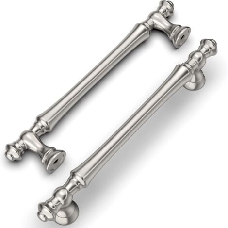 6 Pièces Poignées de Meuble Nickel Brossé,128mm, en Alliage de Zinc, pour Cuisine, Armoires, Tiroirs et Placards UK0017 6 Pièces Poignées de Meuble Nickel Brossé,128mm, en Alliage de Zinc, pour Cuisin (1/5)