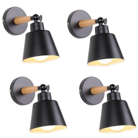 Lot de 4 Moderne Applique Murale Intérieur Cage en Métal E27 Plafonnier en Métal Design Macaron Noir (SKU produit : 93626925 SKU Offre : 1025LIU30)