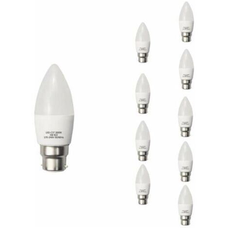Ampoule LED B22 6W 220V C37 180° (Pack de 10) - Blanc Froid 6000K - 8000K - SILAMP (SKU produit : 92866953 SKU Offre : B2232) (1/2)