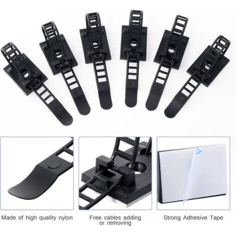 60 Clips Auto-adhésifs CLVPAI - Pinces à Ressort Adhésives Pour Tapisserie, 13x25mm